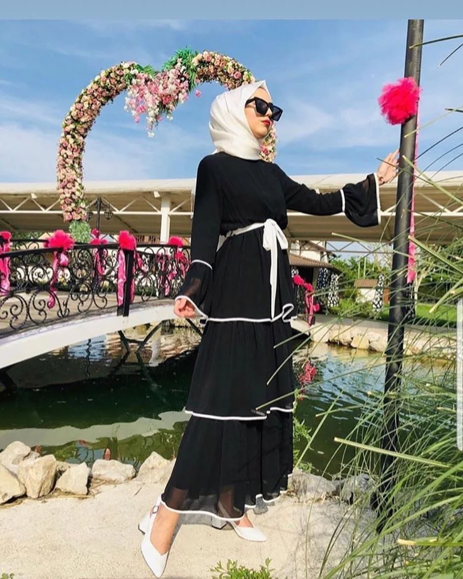 Abaya Турция исламский, Арабский мусульманский хиджаб длинное платье Caftan Дубай платья-кафтаны Tesettur Elbise Vestidos одеяние мусульмане Longue