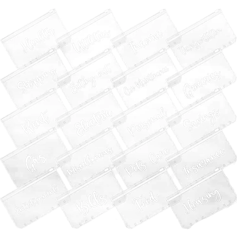 

20 Pcs Binder Pocket A6 Size 6-Hole Binder Zipper Folder Notebook Binder PVC Loose-Leaf Bag Suitable for 6-Ring Notebook