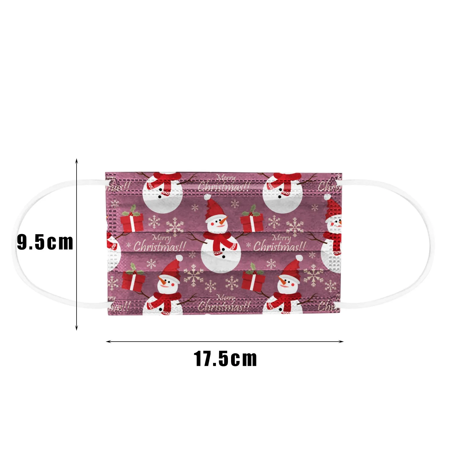 

10PCS Christmas Adult's mask Printing Disposable Breathable Face Mask for Protection 3-Layer Face Masks mascarillas