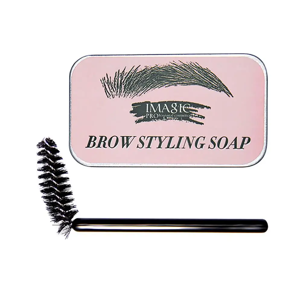 

2pcs Eyebrow Styling Set Long Lasting Styling Eyebrow Soap With Brush Colorless And Odorless Wild Eyebrow Wax Eyebrow Soap