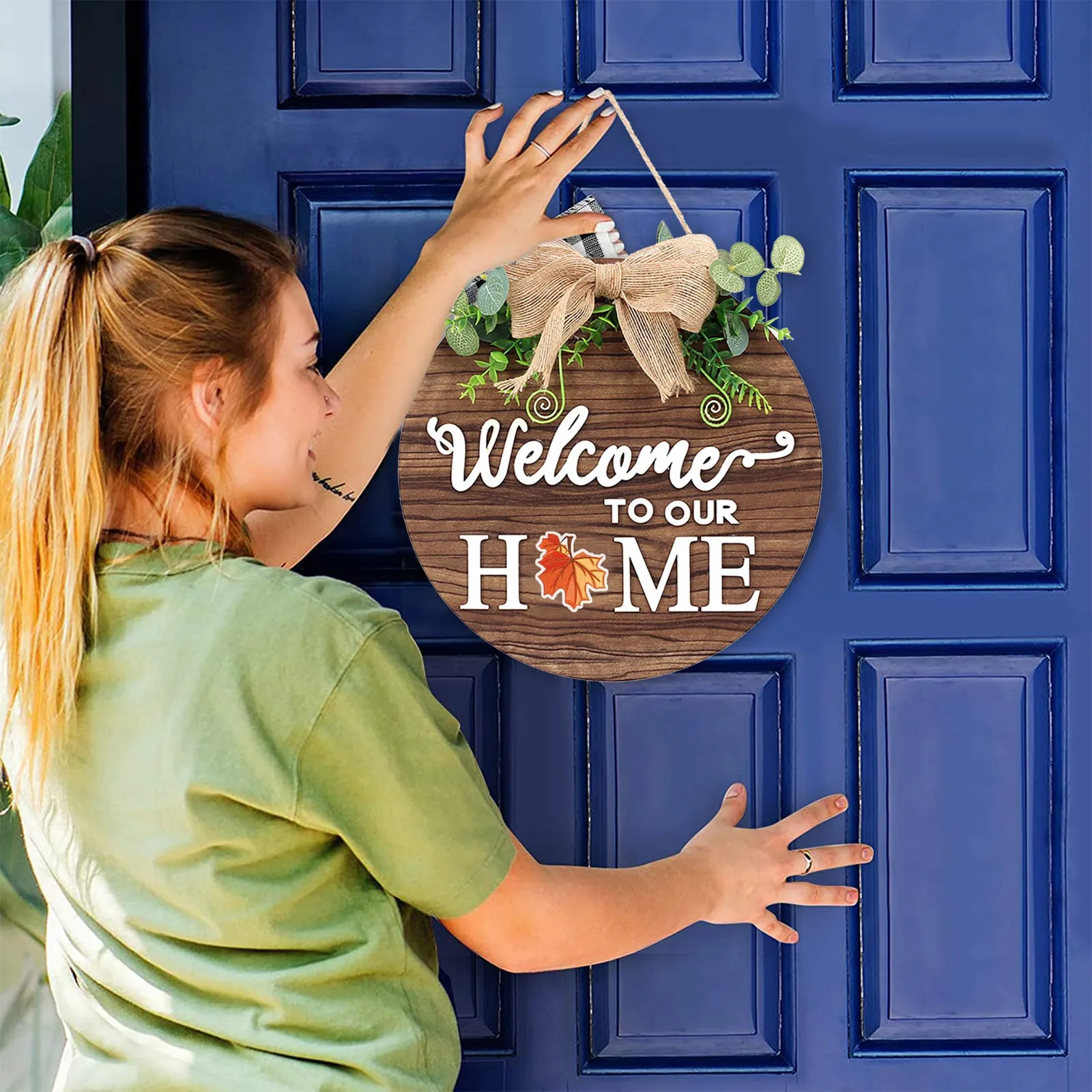 

Interchangeable Wooden Door Hanger Ornaments Seasonal Home Sign Welcome Decor Wooden Craft Diy Decorative Door Tags Pandetns