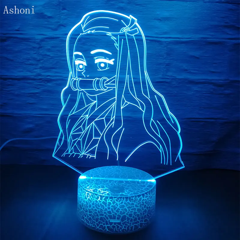 3D светодиодный ночсветильник экшн фигурки из аниме рассекающий демонов Kamado Nezuko