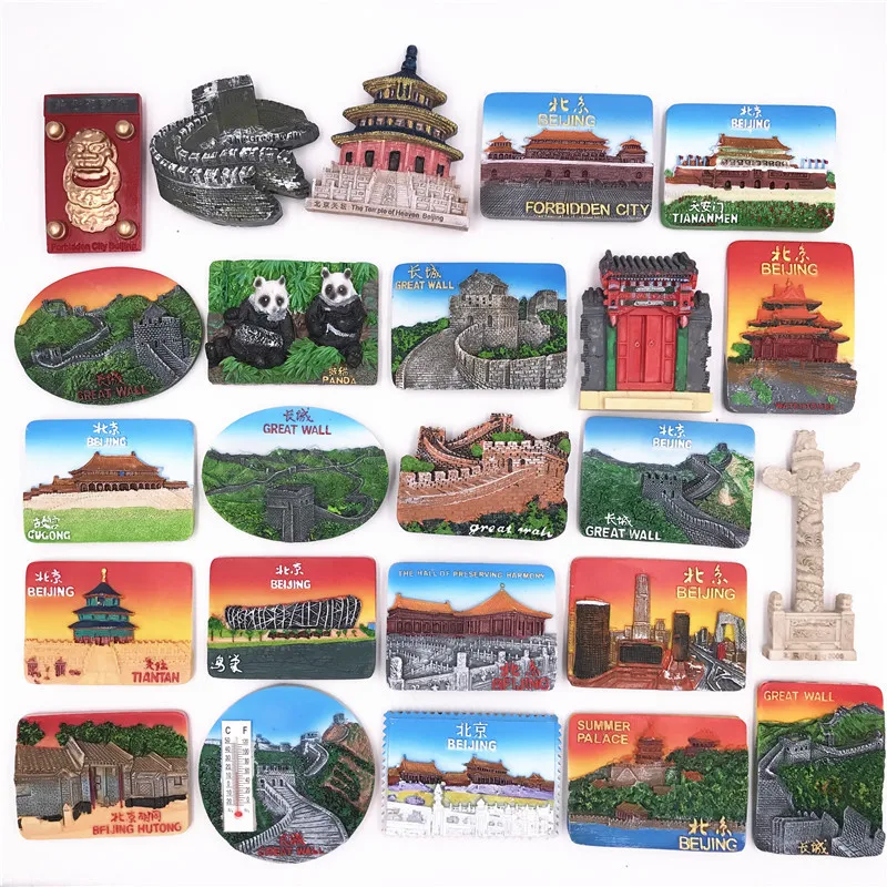 

Fridge Sticker Beijing Tourism Memorial Wall Landscape Relief Tourist Souvenir Magnetic Refrigerator Magnet Gift HomeDecoration