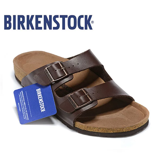 Birkenstock оригинальные мужские летние тапки слипперы мягкая обувь кожаные пляжные