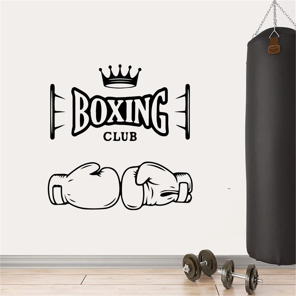 

Colorful Boxing Club Vinyl Art Wall Sticker For Fitness Rooms Decals Mural Decoration Gym Stickers Wallpaper