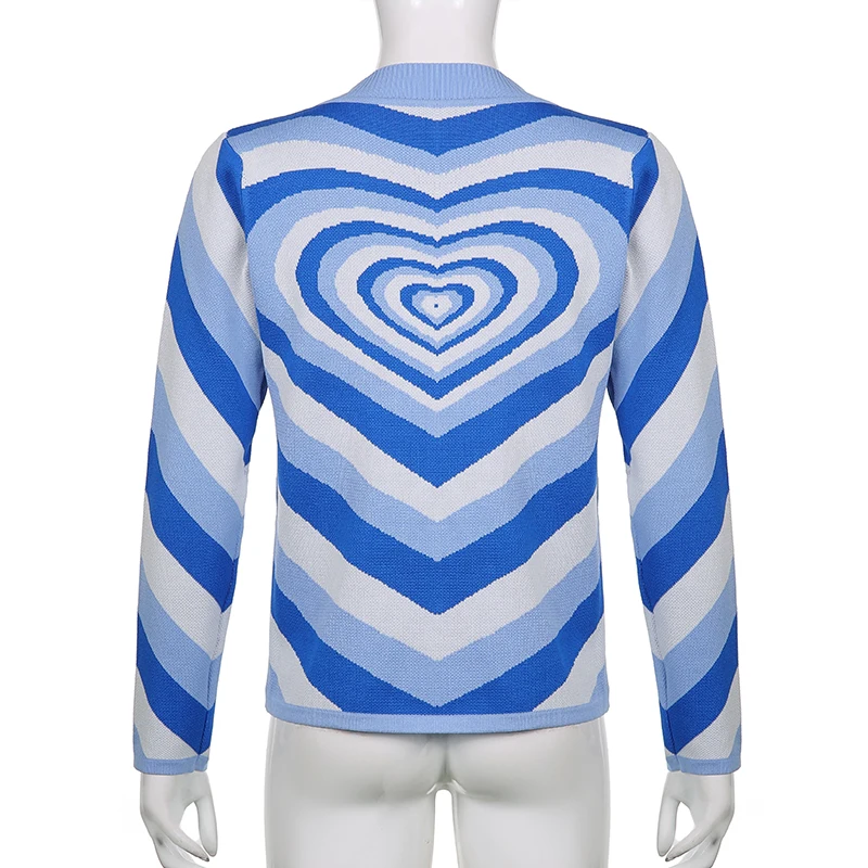 Женский трикотажный свитшот с принтом сердечек и круглым вырезом - купить по