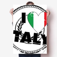 i love italy word flag love heart pattern sticker poster decal 80x55
