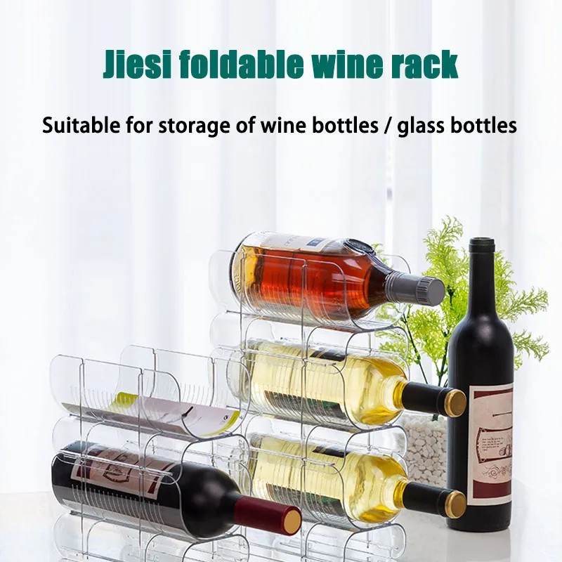 Пластиковый отдельно стоящий стеллаж для вина Штабелируемый органайзер