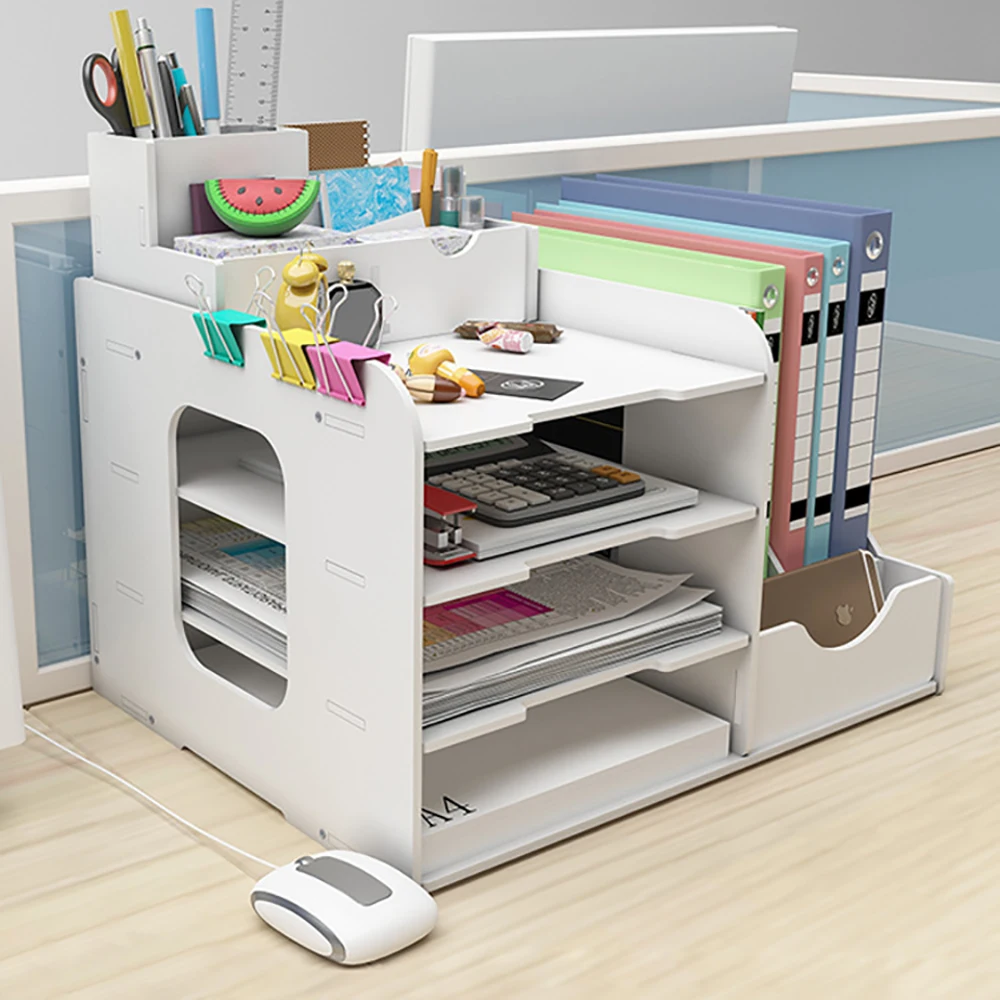 Многофункциональный настольный органайзер 4 слоя для документов бумаги писем