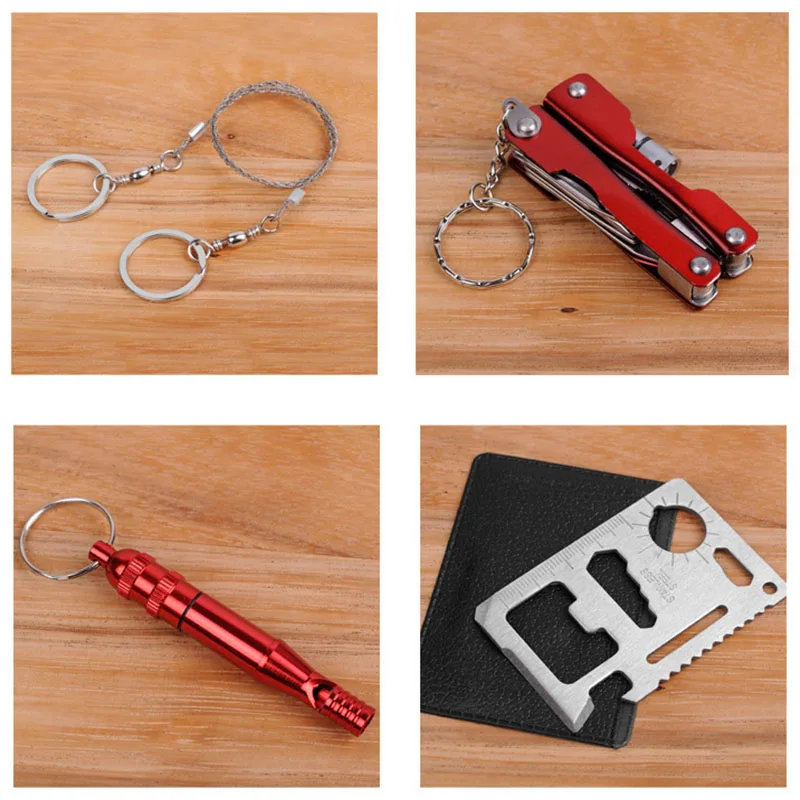 Outdoor Emergency Camping equipment box EDC survival kit self-help SOS for Hiking saw whistle compass tools | Спорт и развлечения