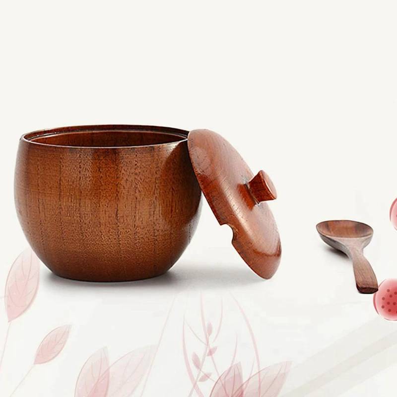 

5000G/1G Digital Electronic Scale with 1 Set Wood Durable Wooden Seasoning Pot Spice Jar with Spoon and Lid