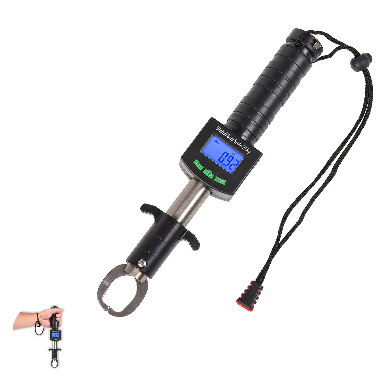 

Outdoor Digital Fishing Scale Fish Lip Grip With Tape Measure Stainless Steel Fish Lip Grabber Electronic Fish Control Device