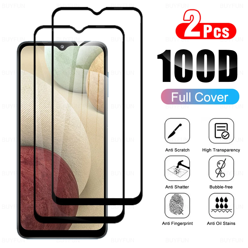 

2PCS Full Cover Tempered Glass For Samsung Galaxy A12 6.5" Screen Protector For Samsung A12 Samsun Galaxi A12 Protective Film