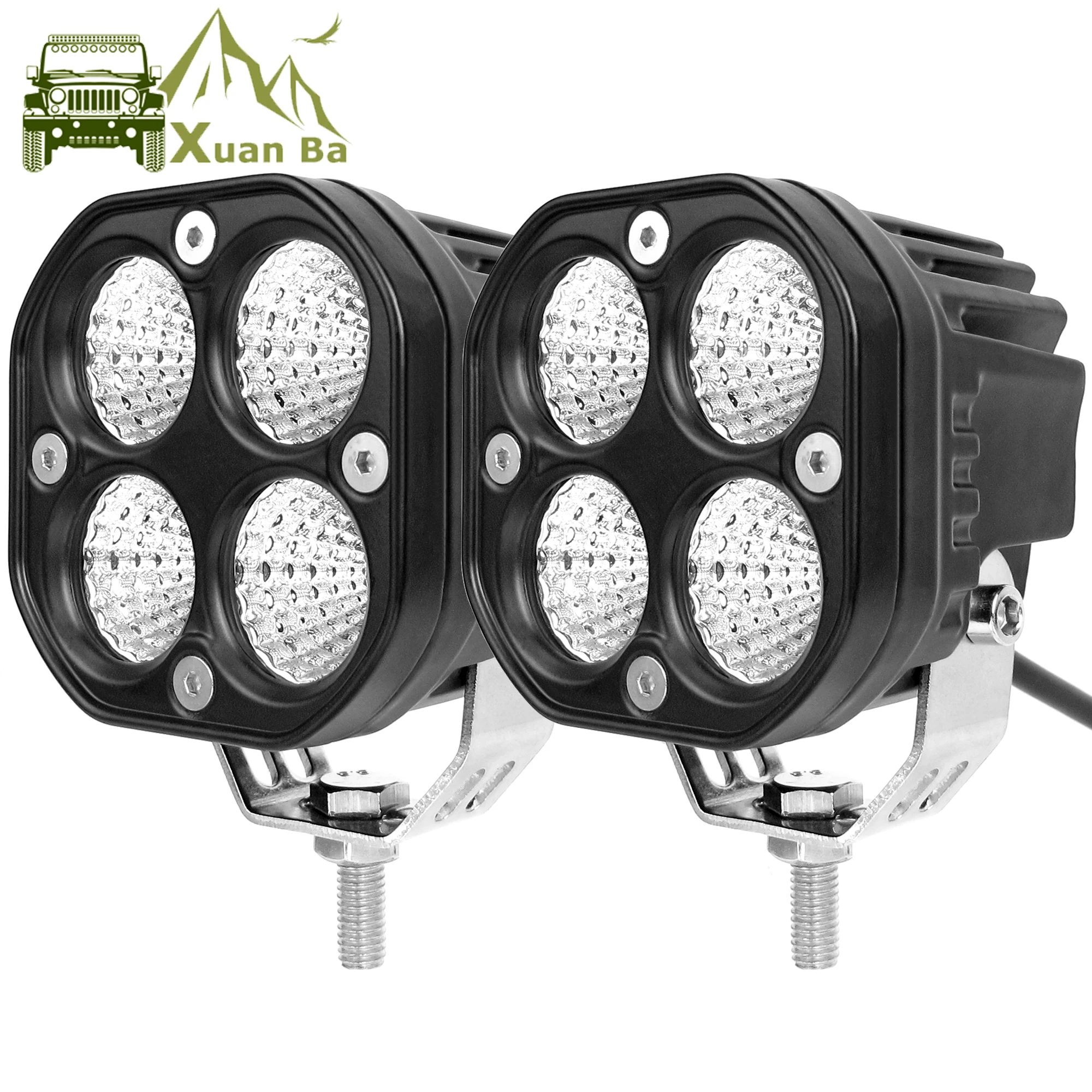 

3-дюймовый светодиодный рабочий светильник 12В 24В 4х4 внедорожный луч потока для мотоцикла автомобиля ATV 4WD Лада пикап грузовик фары для мотокросса светильник противотуманная фара