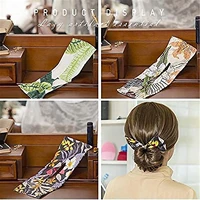 new bowknot elastic print hair bands for women girls solid color scrunchies headband hair ties ponytail holder hair accessorie