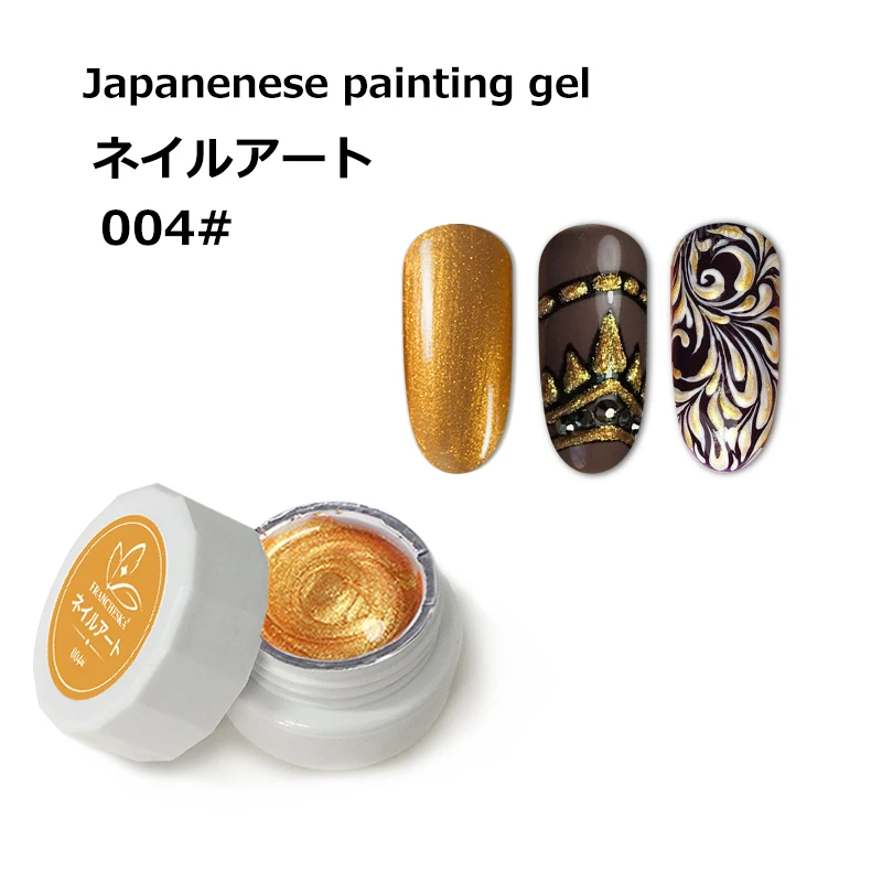 painting gel -gold Японский Гель-лак для ногтей, густой и не струящийся лак для ногтей, чистый цвет, белый, черный, серебристый лайнер - Цвет: painting gel -gold