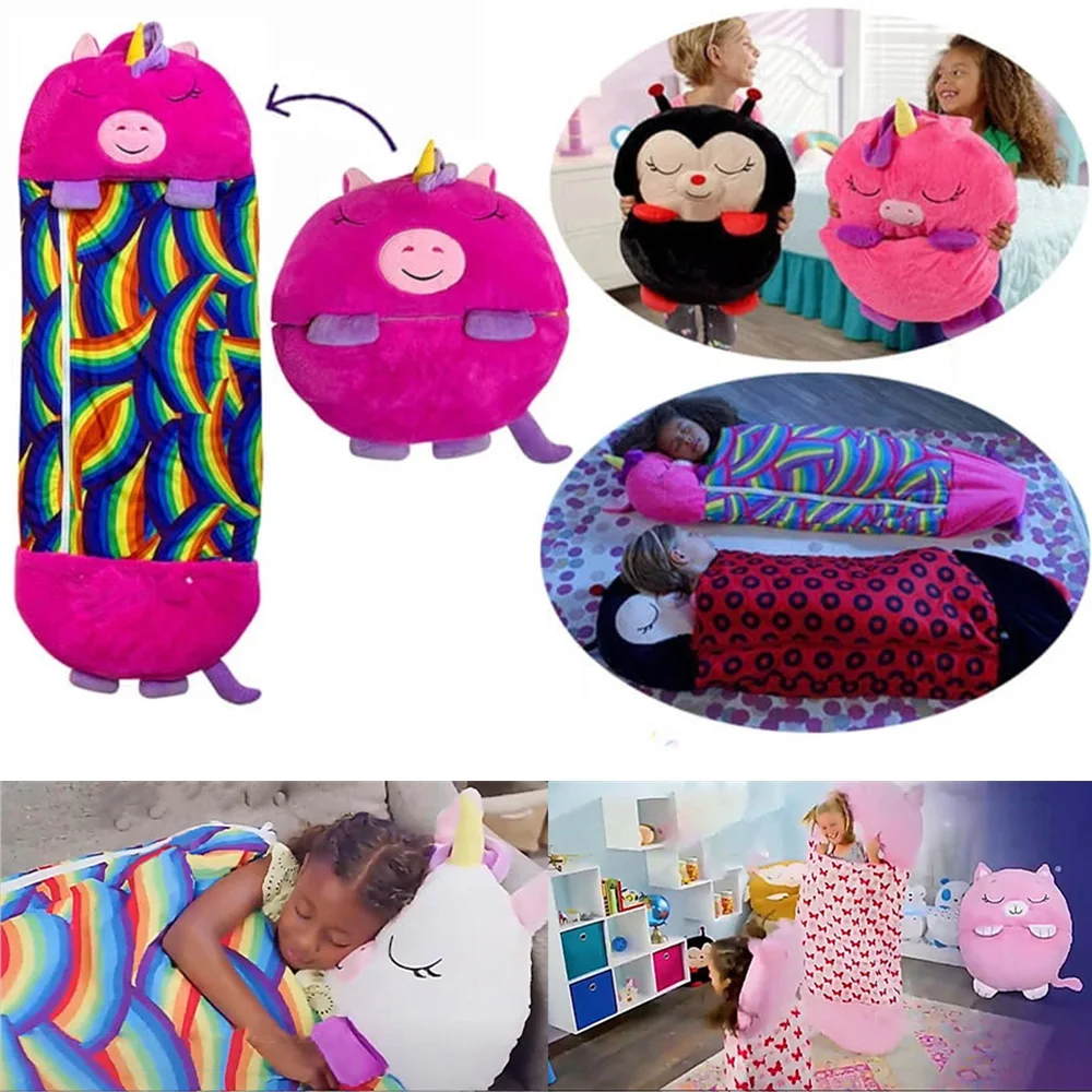 

Children'S Sleeping Bag Lazy Kids Sleep Sacks Plush Doll Pillow Boys Girls Warm Soft Baby Cartoon Sleep Sack For Birthday Gift
