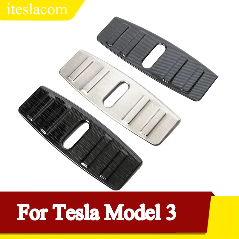 Защитная панель для багажника Tesla Model 3 2017 2019 из нержавеющей стали|Наклейки салона