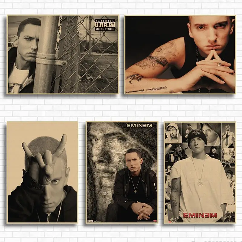 Певец Эминем постер хорошее качество покраска ретропостер крафт-бумага на стену