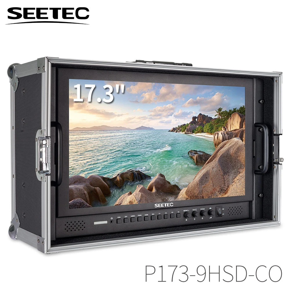 

Seetec P173-9HSD-CO 17,3 дюйма IPS 3G-SDI HDMI вещания монитор с AV YPbPr Ручной ЖК-монитор режиссера с чемоданом