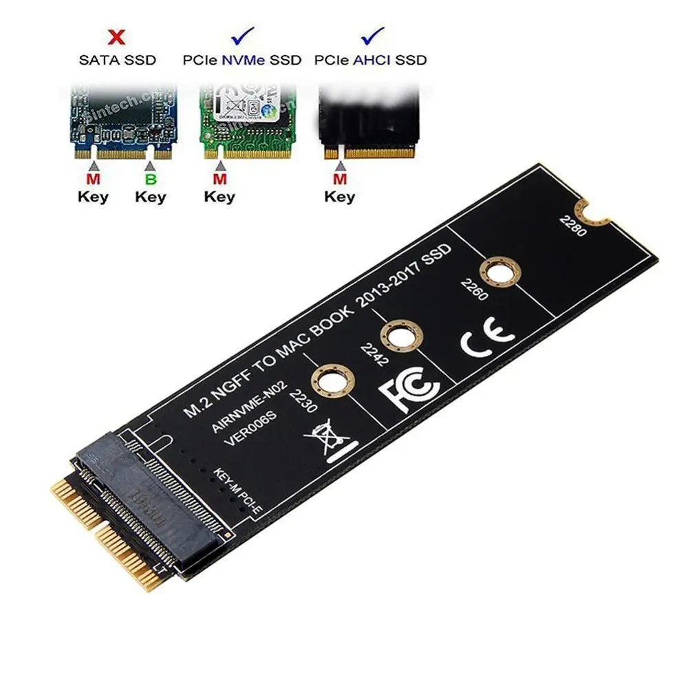 M ключ M.2 PCIe AHCI SSD адаптер карты для MACBOOK Air 2013 2014 2015 2017 A1465 A1466 Pro A1398 A1502 a1419 2230 2280