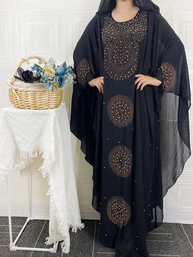 Abaya роскошное марокканское платье-кафтан, мусульманское черное арабское платье для женщин, шифоновые Макси-платья, турецкое кимоно, малайзи...