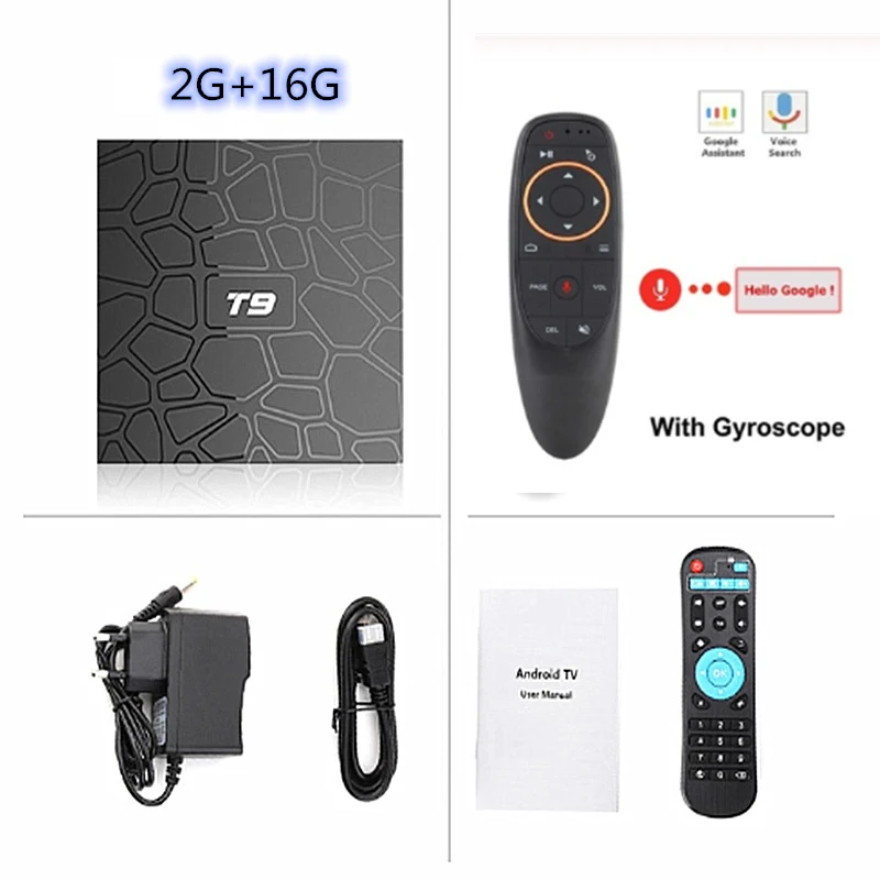 2GB16GB Add G10S Android 9,0 ТВ приставка T9 ТВ приставка 4GB 64GB T9 RK3328 RK3318 Четырехъядерный 4G/32G USB3.0 Смарт 4K ТВ приставка 2,4G/5G двойной wifi BT4.0 - Цвет: 2GB16GB Add G10S