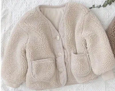 Beige Honey Angle/сезон весна-осень; детская куртка для девочек с длинными рукавами; милые детские пальто из плюша; куртка для мальчиков и девочек в Корейском стиле; одежда - Цвет: Beige