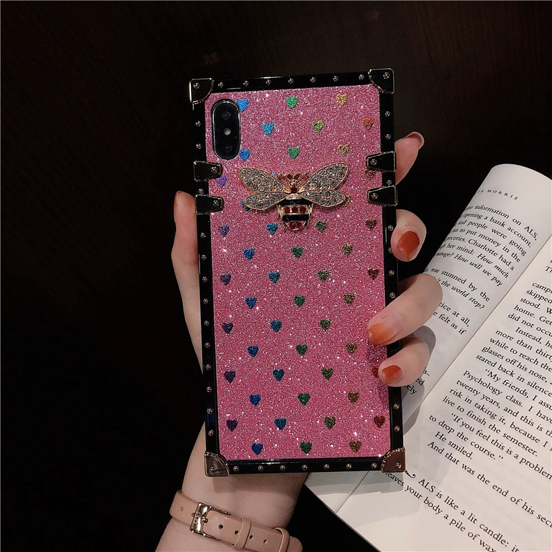 Роскошный блестящий квадратный чехол для телефона Huawei P20 P30 Lite P40 Pro Mate 20 30 P Smart Z Capa