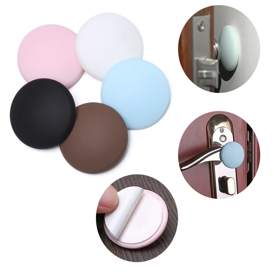 

1 PC New Silicone Wall Protector Door Handle Bumper Guard Stopper Self Adhesive Rubber Round Door Crash Pad Anti-slip Sticker
