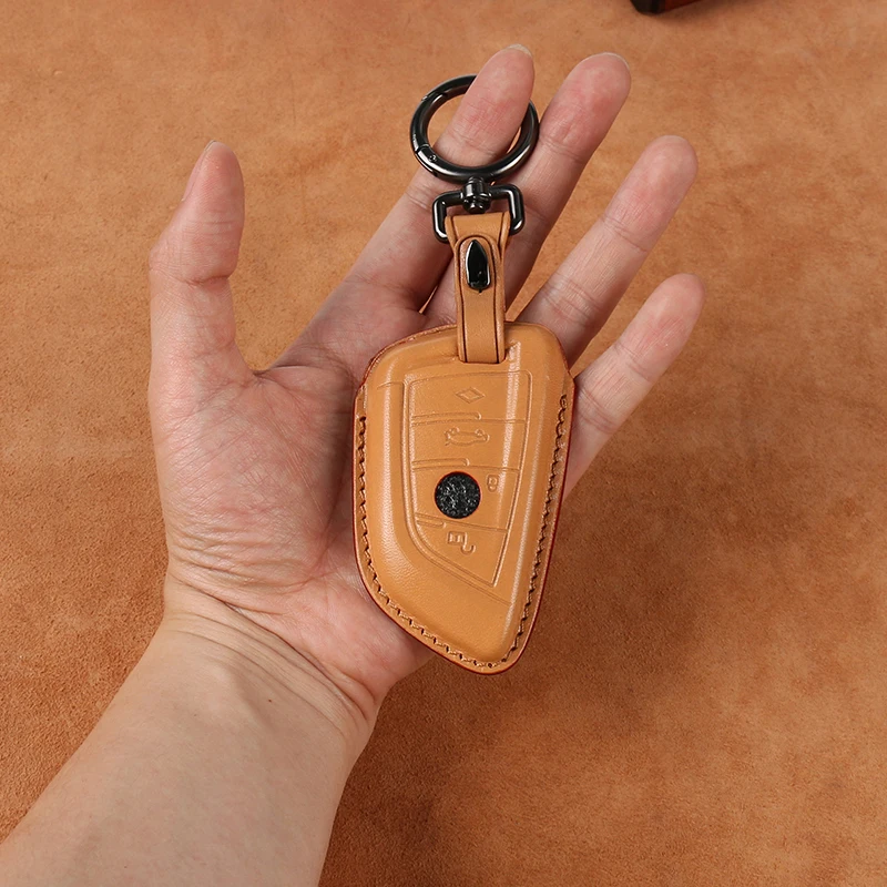

Genuine Leather Car Key Case Cover for BMW X5 F15 G05 X6 F16 1 2 5 7 Series F20 F10 F18 G11 X1 F48 X2 F39 X3 G01 F25 X4 G02 Ring