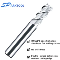 hrc58 3 flute flat milling cutter aluminium wood copper processing cnc router tungsten steel sprial bit carbide end mill