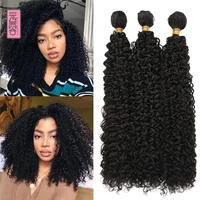yunrong afro kinky curly hair bundles extensions with closurer black 26inches long wave bundles synthetic hair for black women