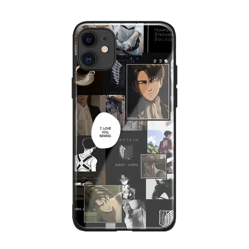 Чехол для телефона Levi Ackerman Attack on Titan стеклянный корпус iPhone SE 6s 7 8 x xr xs 11 12 mini pro max
