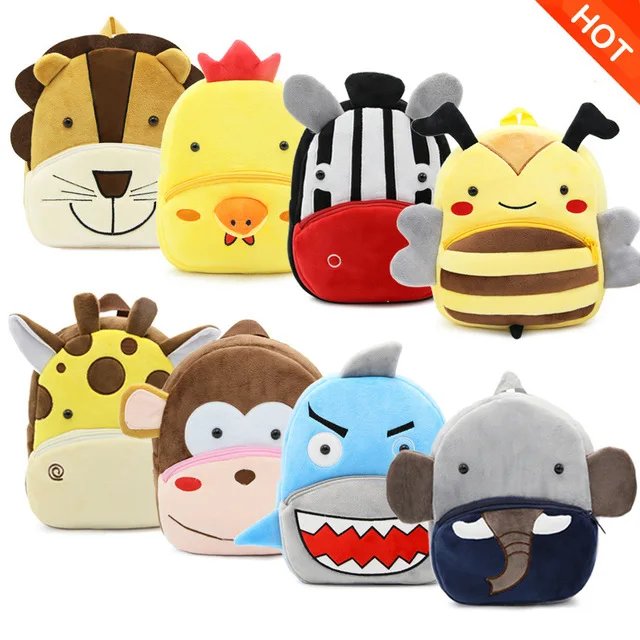 JY Baby Plush Backpack Zoo Series Bag Children Lightweight Backpack Birthday Gift 26.5*24*10.5cm For Age 2-4Y enlarge