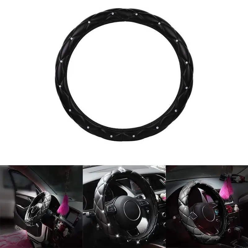 Модные женские чехлы из искусственной кожи на руль автомобиля в виде короны с