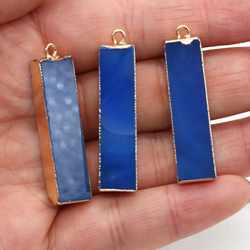 

Best-selling New Product Natural Stone Pendant Rectangular Fashion High-quality Light Luxury Pendant Jewelry Size 8x38mm Gifts