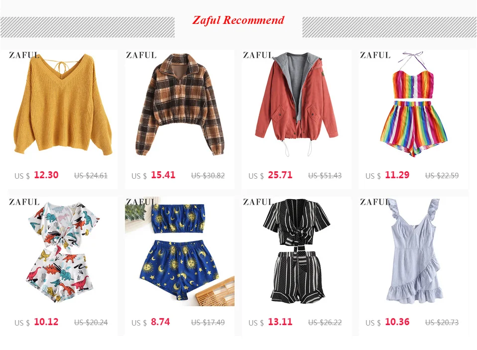 Ромпер в полоску с оборками ZAFUL