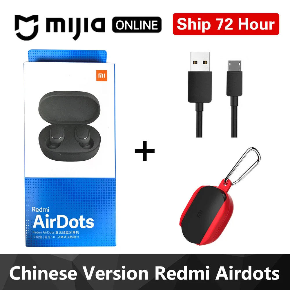 Redmi outdoor red Xiaomi Redmi Airdots TWS Bluetooth наушники стерео басы BT 5,0 Eeadphones с микрофоном Handsfree Наушники управление AI - Цвет: Redmi outdoor red