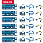 6 шт., Райзер-карта 006C PCIe PCI-E PCI Express, 1x до 16x, USB 3,0, кабель для передачи данных, адаптер SATA к 4-контактному IDE Molex, 6 контактов для майнинга биткоинов переходник для видеокарты