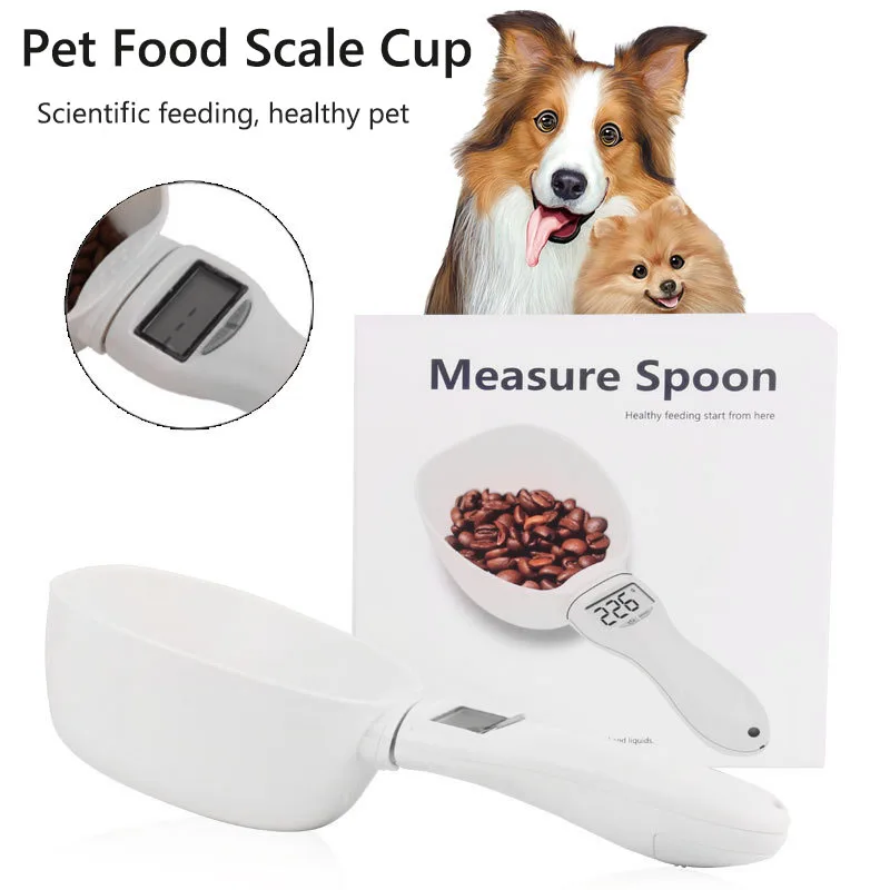 

800 г/1 г весы для домашних животных чашки для кормления собак кошек кухонные весы с чашей ложка мерная ложка и чашка портативная со светодиод...