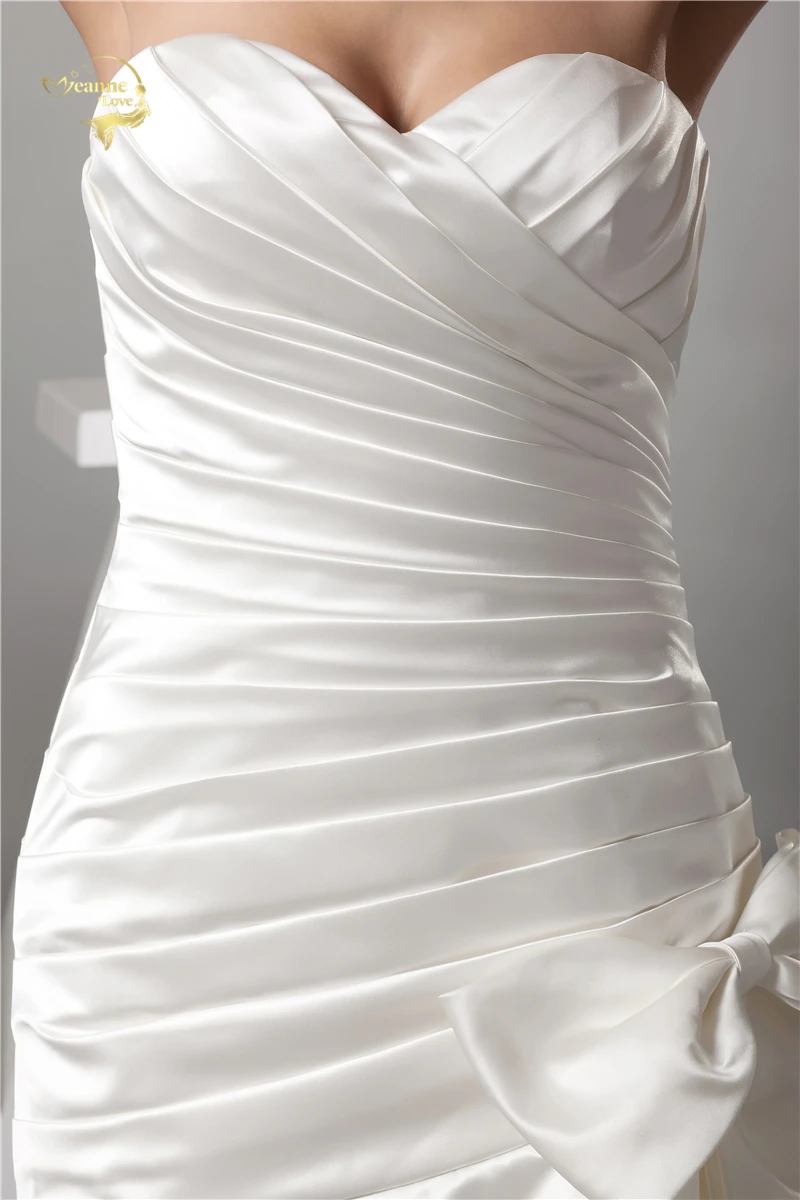 

High Quality 2020 New Fashion Mermaid Wedding Dresses Sweetheart Satin Tiered Royal Wedding Gowns Lace Up Robe De Mariage Custom