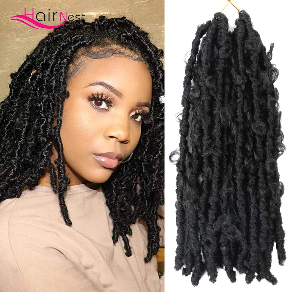 

Hair Nest 12Inch Butterfly Locs Crochet Braids 20 Strands Distressed Locs Crochet Hair Pre Looped Faux Locs Hair For Women