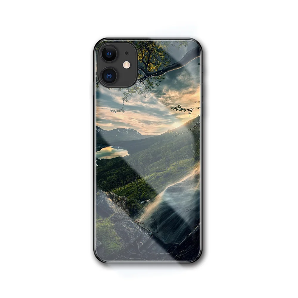 FinderCase XS MAX чехол для закаленное стекло для iPhone Радуга закат Кошка Луна iPhone XR MAX 6 6 S 8 7 plus X - Цвет: 01927