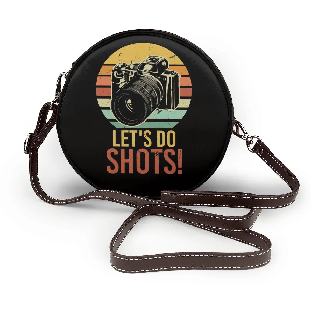 

Let's Shoot Ретро винтажный стиль камера сумка на плечо для фотографа Эстетическая кожаная Рабочая круглая сумка женский кошелек подарки