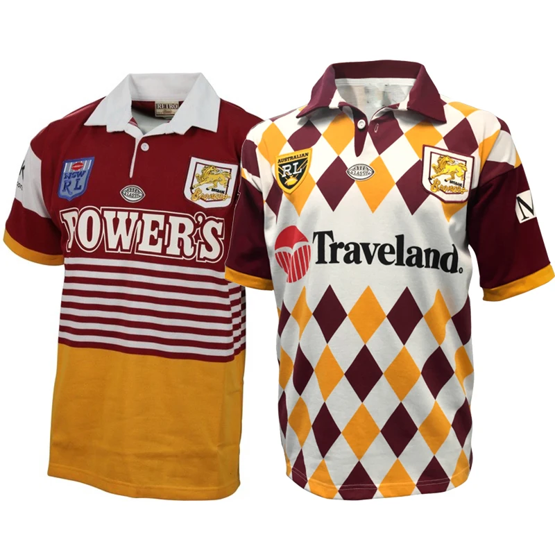 

1992 1995 Brisbane Broncos Rugby Players Retro Home Heritage Sportswear MENS JERSEY Tops Sport Shirt Size S-5XL