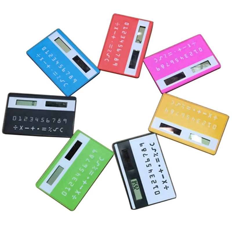 Ультра тонкий карманные карты калькулятор на солнечных батареях Мощность