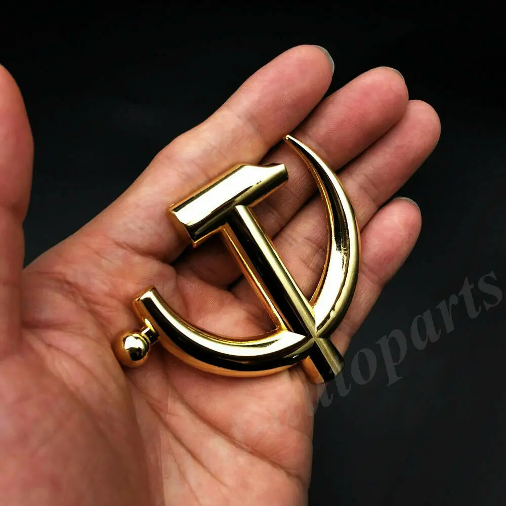 

2x Metal Golden The Communist Party of China CPC Car Front Grille Emblem Badge