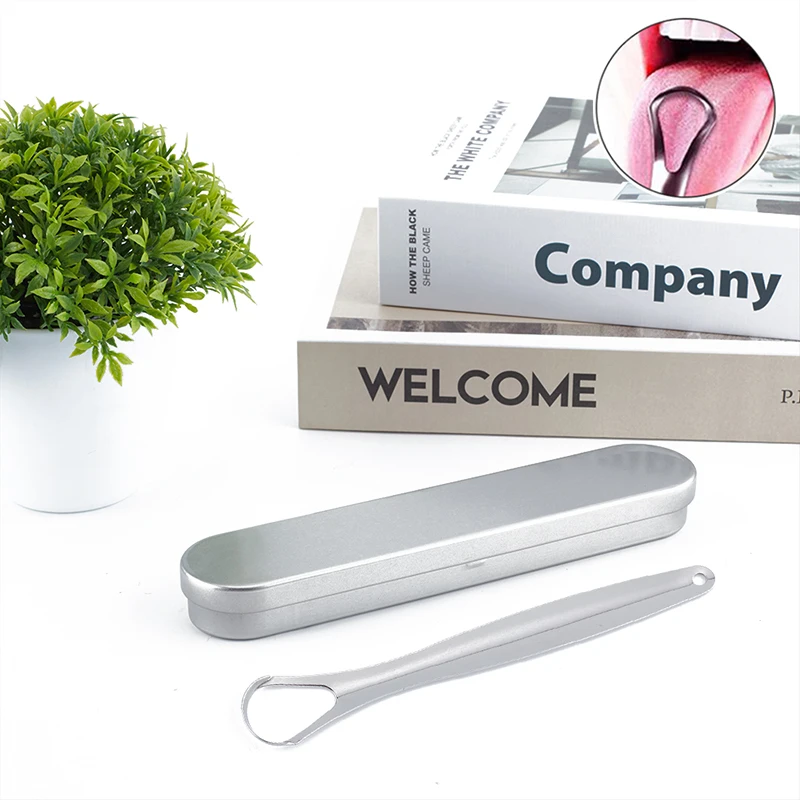 

Portable Cleaner Tongue Scraper Reusable Stainless Steel Mouth Brush Reusable Ecofriendly Tongue Brush Fresh Breath Scraper