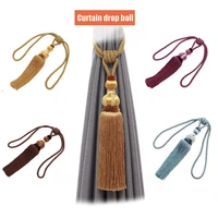 hand woven tassel curtain with tassel ball tether curtain accessories polyester curtain frame buckle rope home decoration